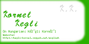 kornel kegli business card